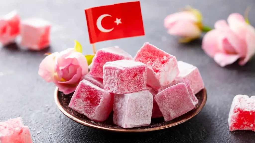 turkish delight with pomegranate